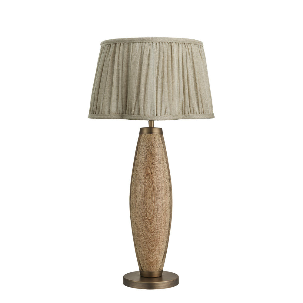 Wooden Geometric Pillar Table Lamp - Natural