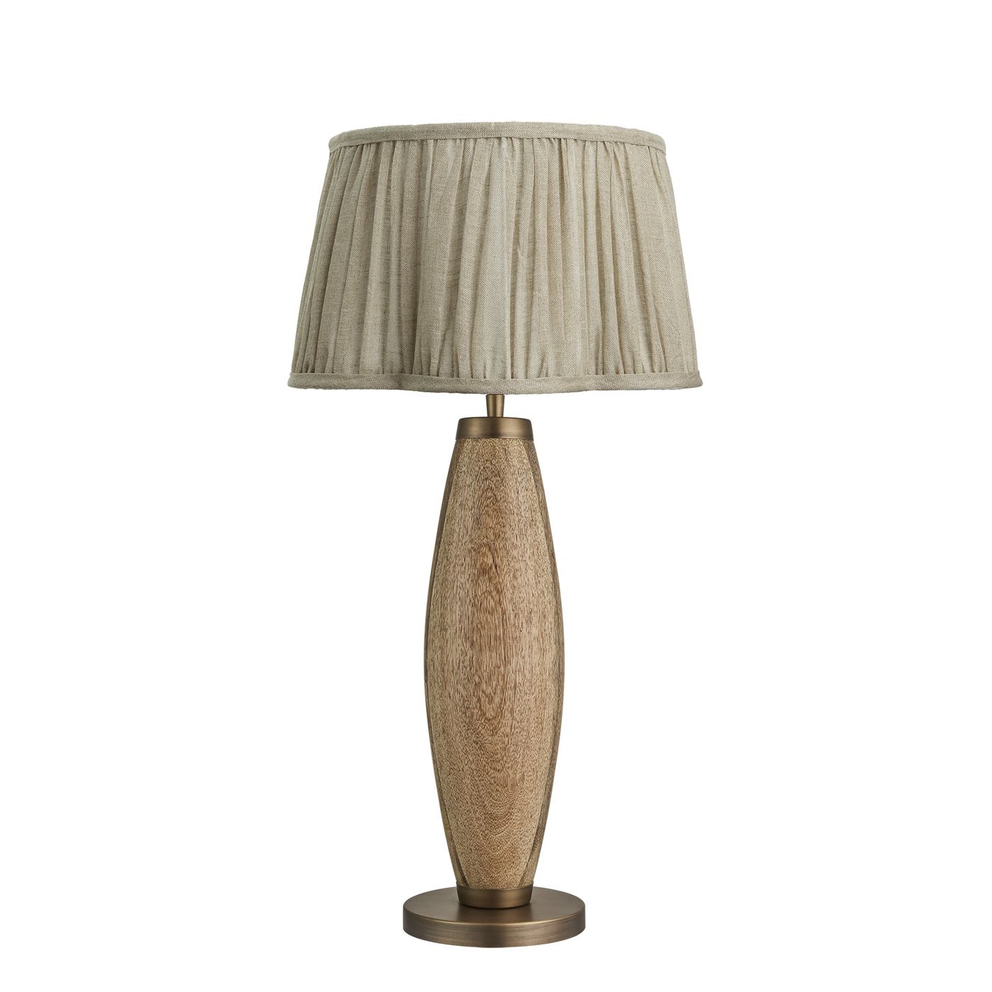 Wooden Geometric Pillar Table Lamp - Natural