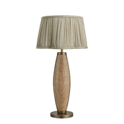 Wooden Geometric Pillar Table Lamp - Natural