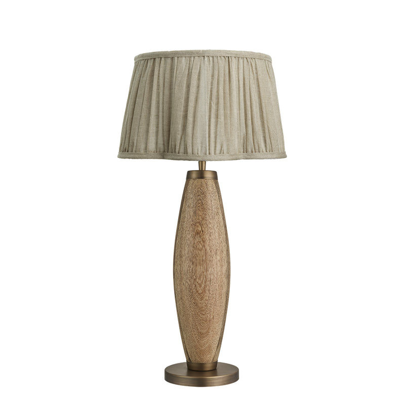 Wooden Geometric Pillar Table Lamp - Natural