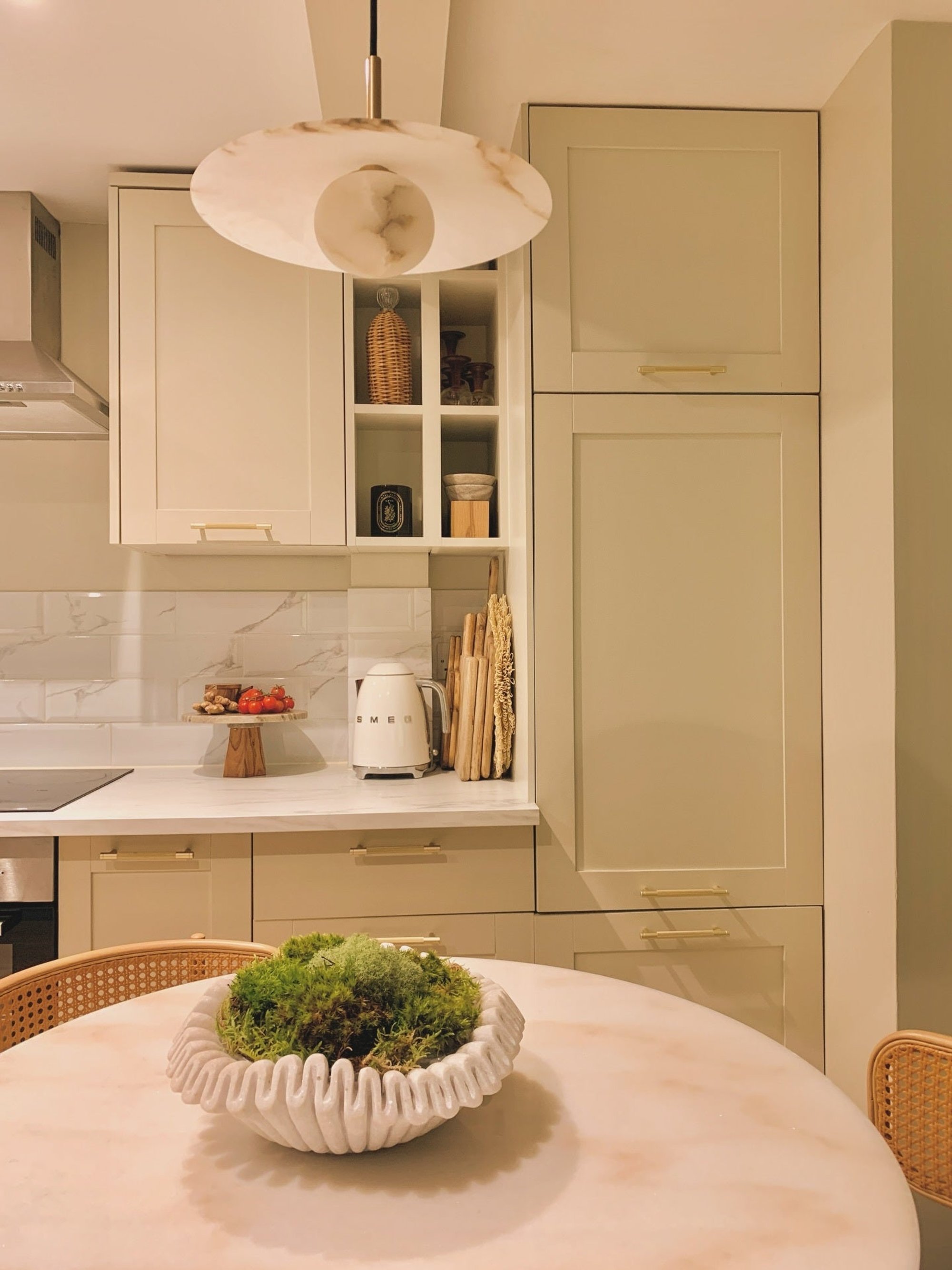 Alabaster Slope Pendant Light in 12 Inch with Brass Holder