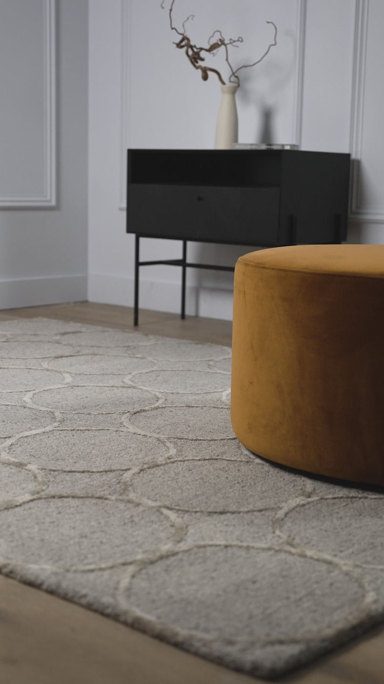 Alva Hand Tufted Wool and Viscose Rug - Light Brown