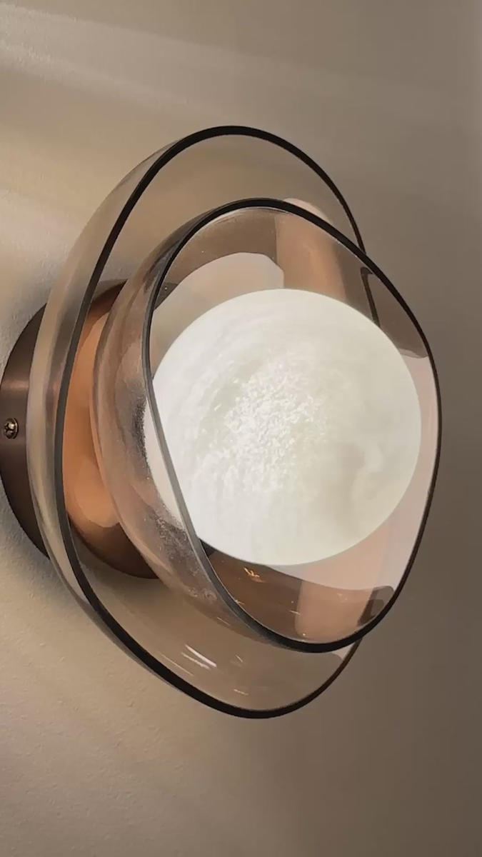 Dulwich Layered Mocha Glass Wall Light  in Bronze finish