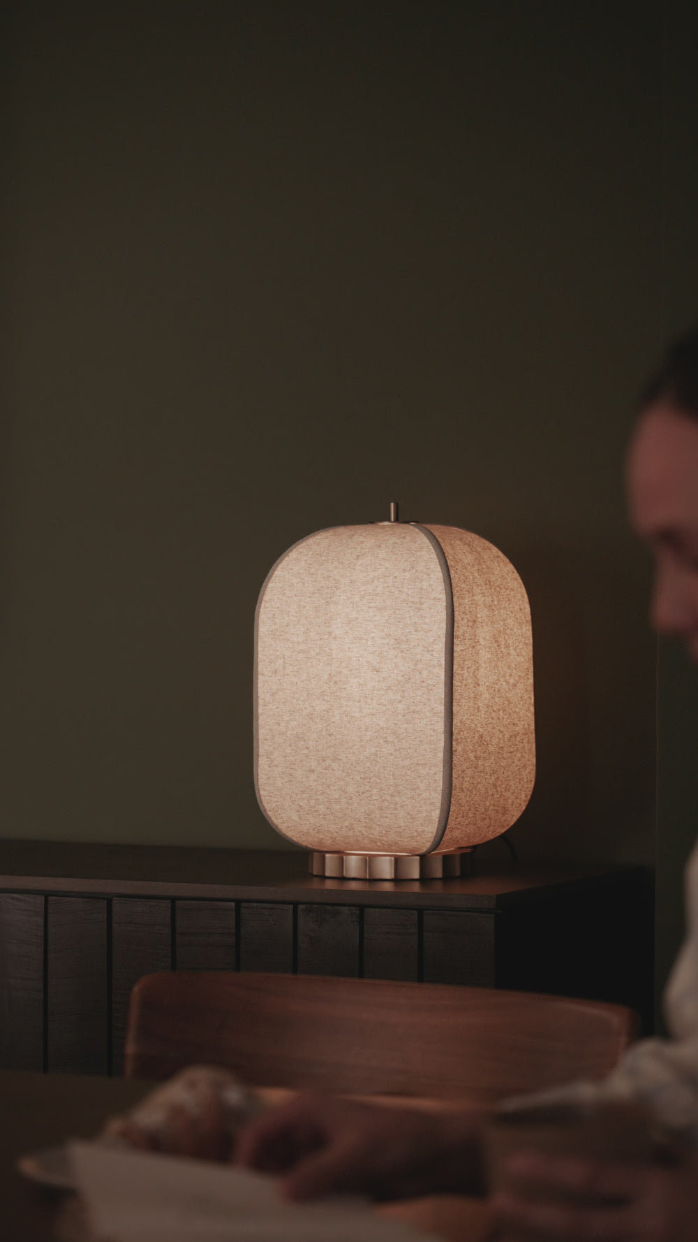 Bloxham Rectangular Table Lamp - Natural - Brass