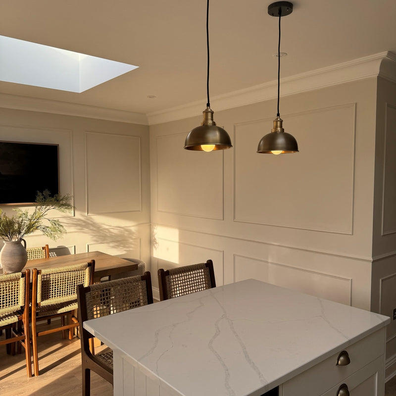 Brass with Brass Holder Brooklyn Dome Pendant - 8 Inch - Industville BR-DP8-B-BH