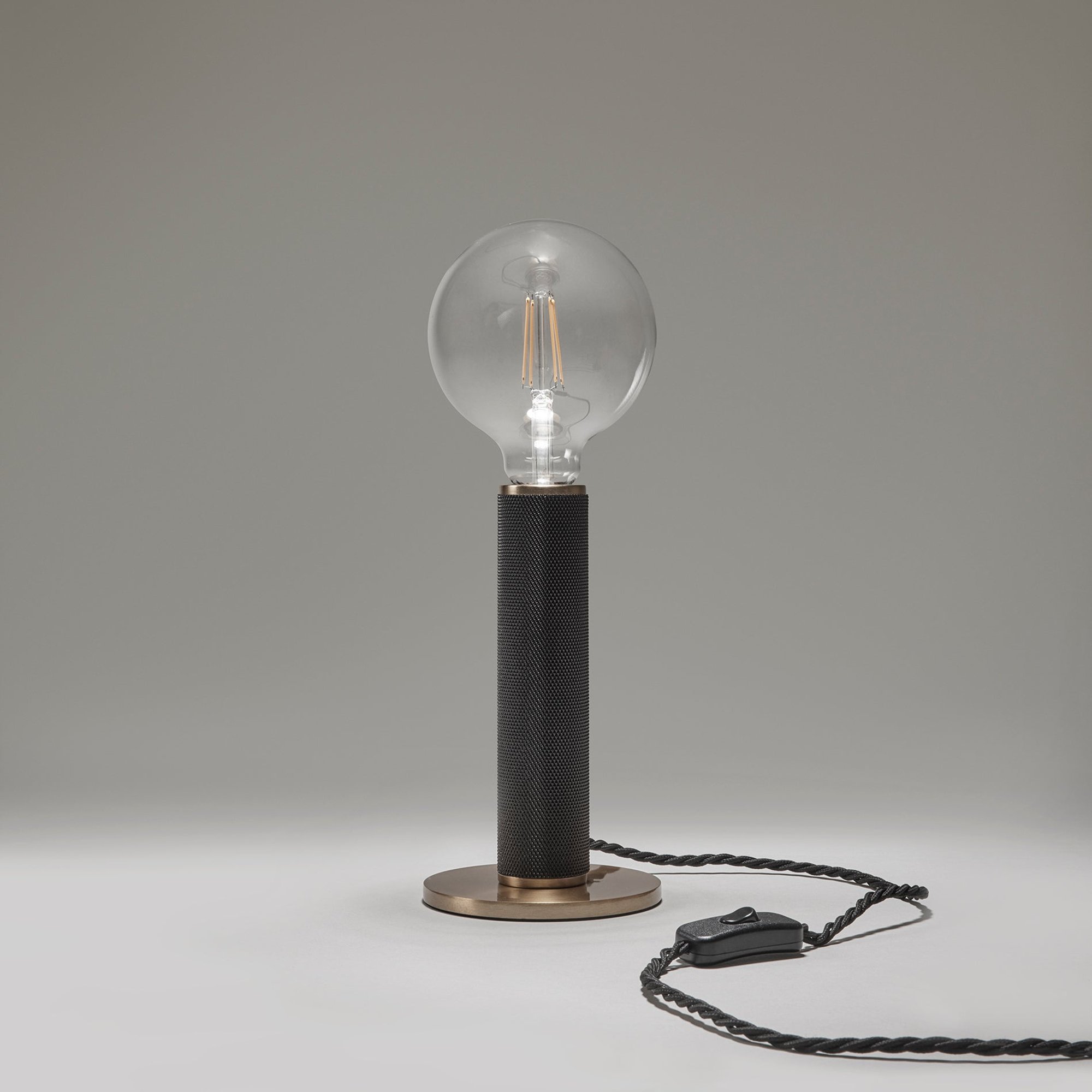 Black Knurled Edison Table Lamp KN-EDTL-BK