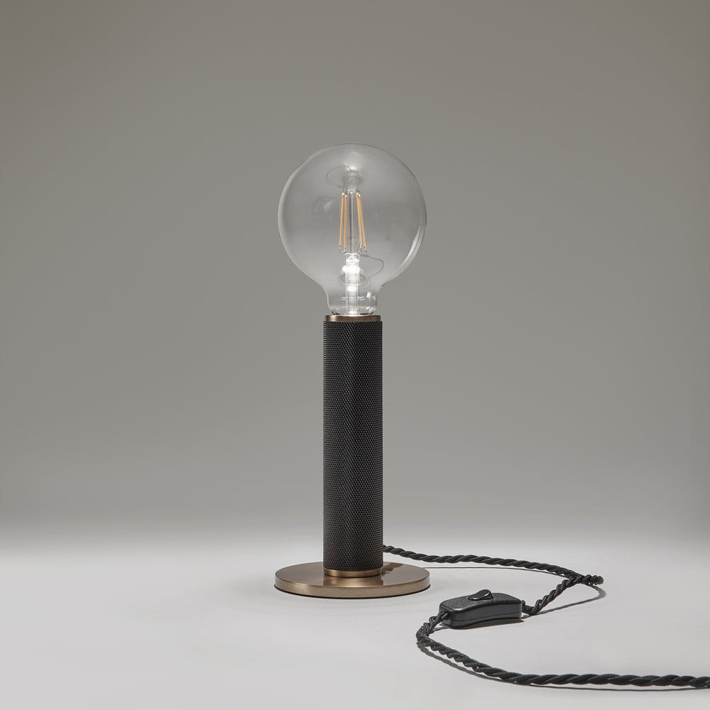 Black Knurled Edison Table Lamp KN-EDTL-BK