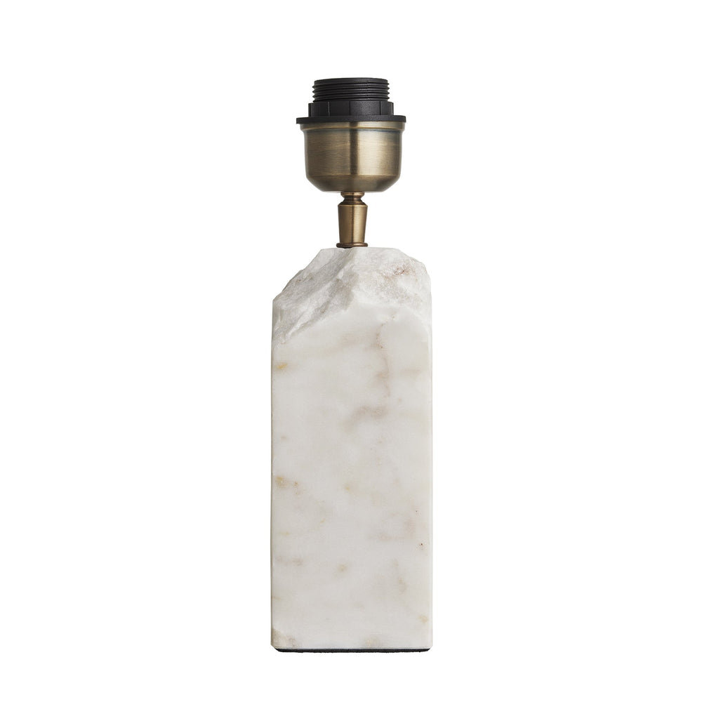 Marble Medium Ridge Table Lamp Base Only in White, Industville MA-M-RITL-W-BO
