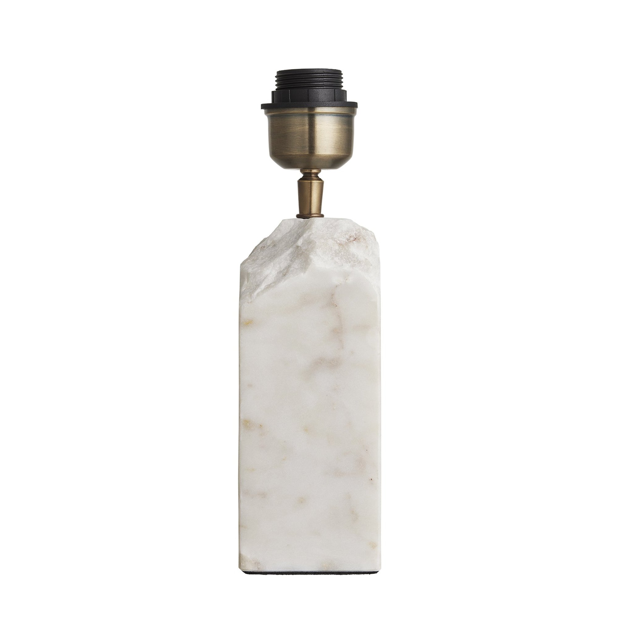 Marble Medium Ridge Table Lamp Base Only in White, Industville MA-M-RITL-W-BO