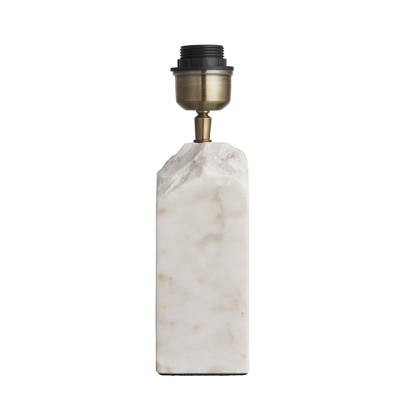 Marble Medium Ridge Table Lamp Base Only in White, Industville MA-M-RITL-W-BO