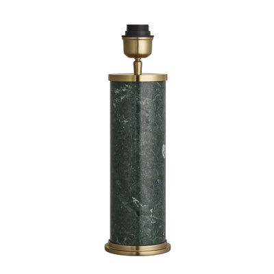 Marble Pillar Cylinder Table Lamp - Green with Brass - Base Only Industville MA-PIL-CYTL-GR-B-BO
