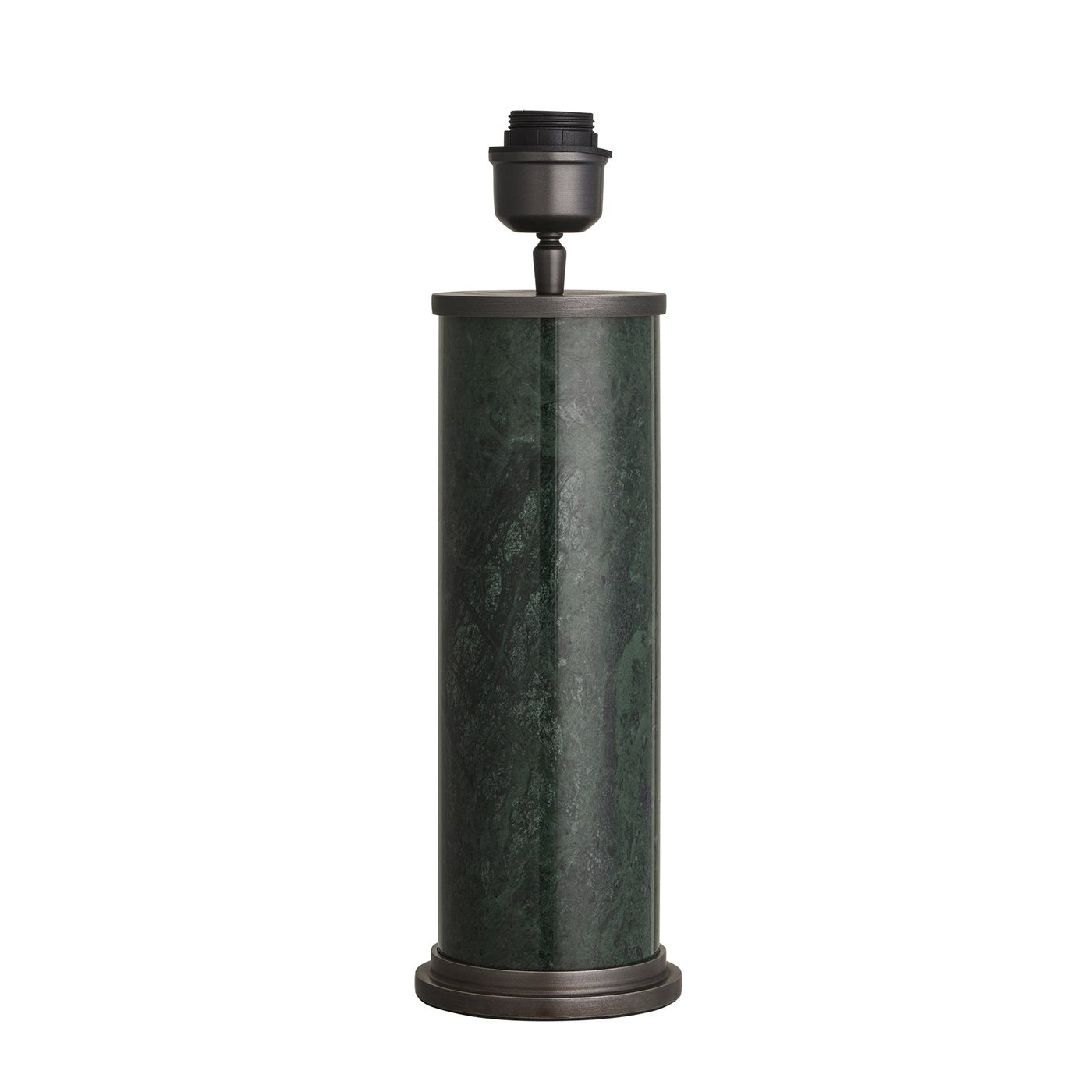 Marble Pillar Cylinder Table Lamp - Green with Pewter - Base Only Industville MA-PIL-CYTL-GR-P-BO