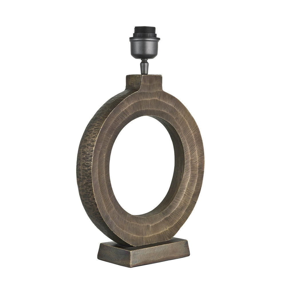 Ornate Circle Table Lamp - Brass Industville