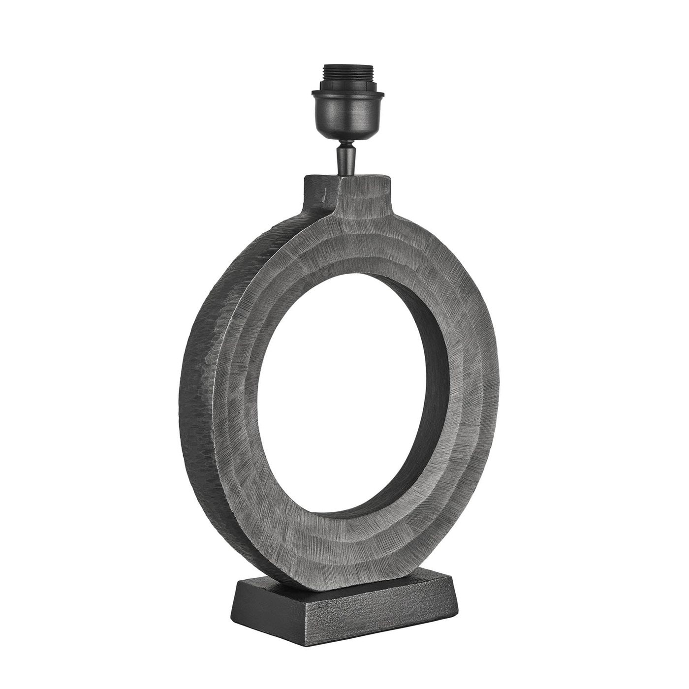 Ornate Circle Table Lamp - Pewter - Base Only Industville ORN-CITL-P-BO