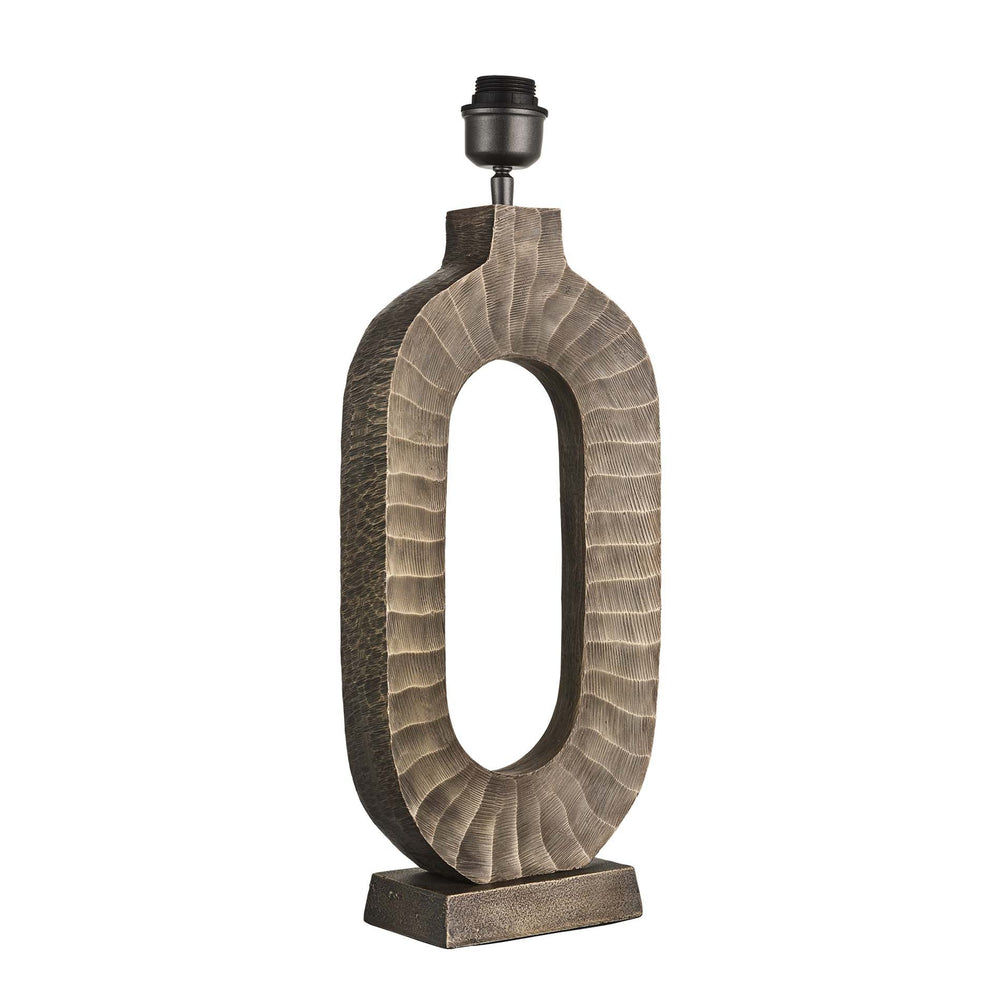 Ornate Oval Table Lamp Base Only - Brass Industville