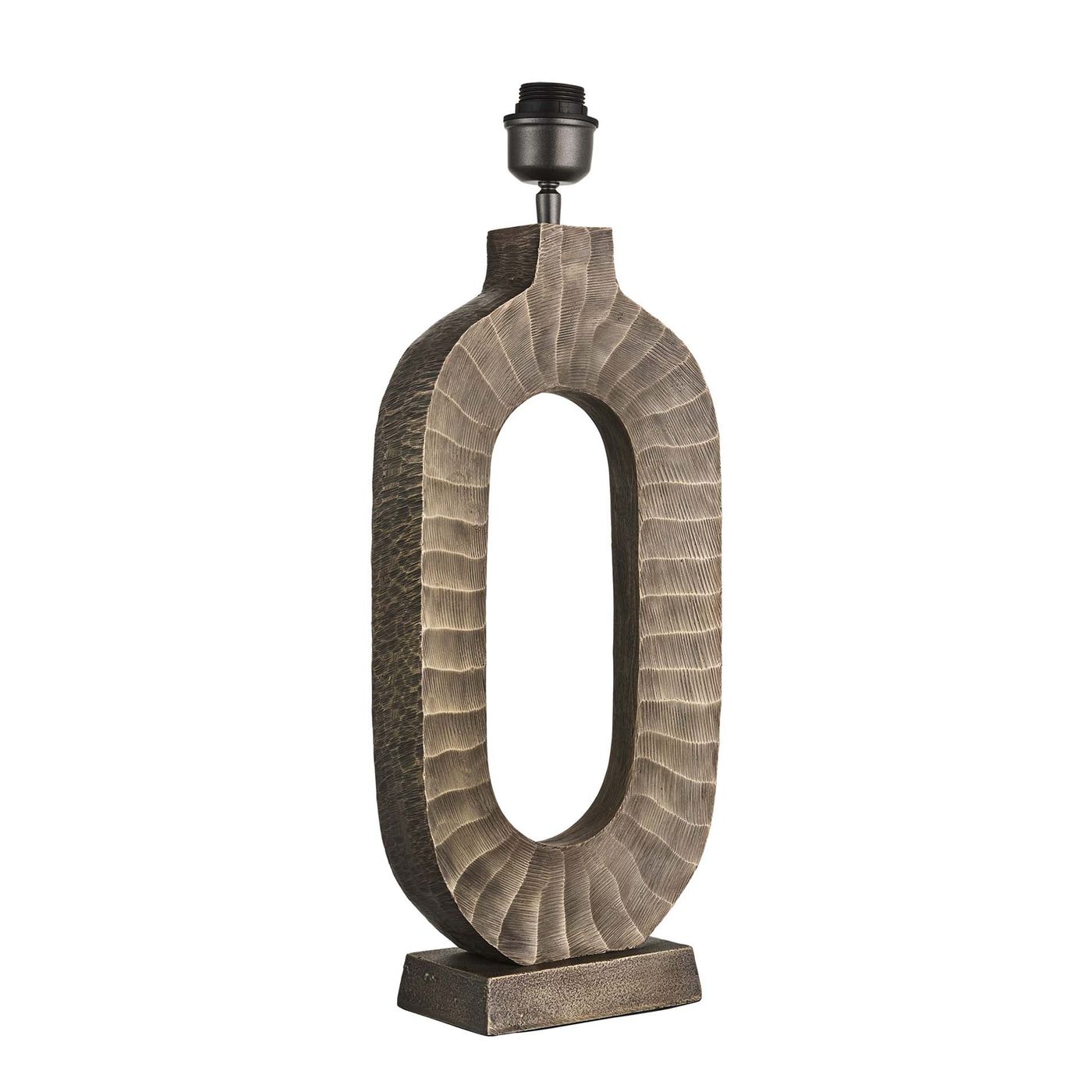 Ornate Oval Table Lamp Base Only - Brass Industville