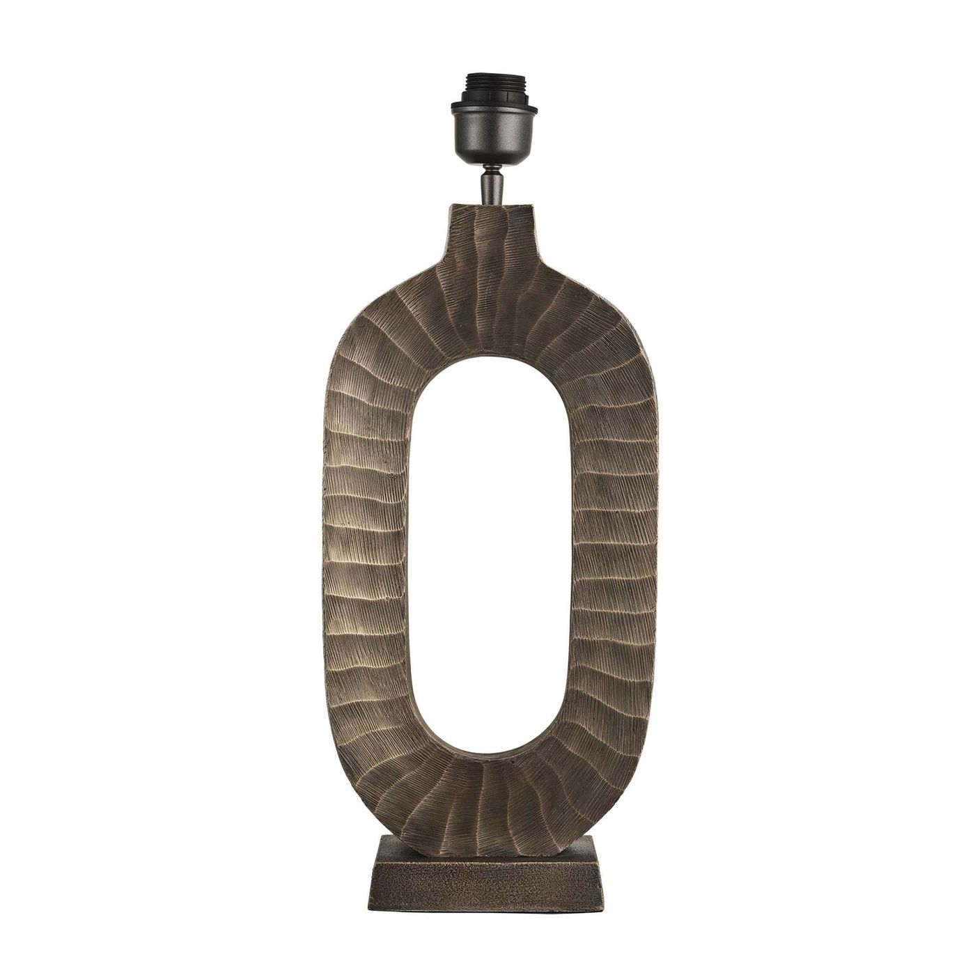 Ornate Oval Table Lamp Base Only - Brass Industville