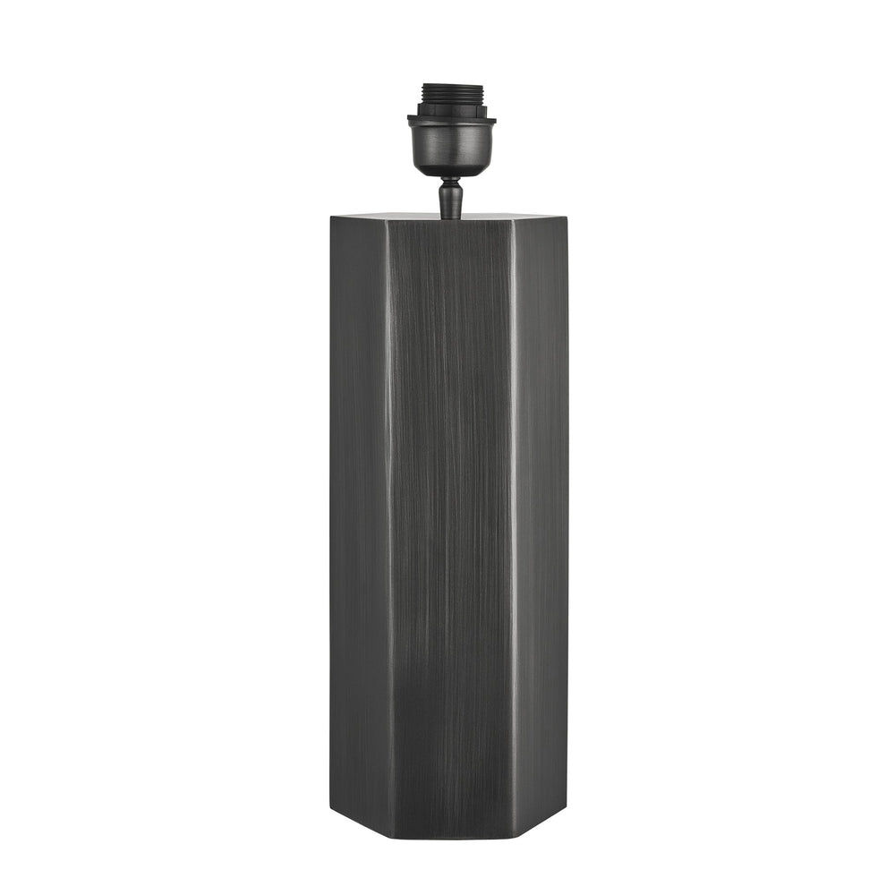 Pillar Geometric Hex Table Lamp - Pewter - Base Only Industville PIL-GE-HETL-P-BO
