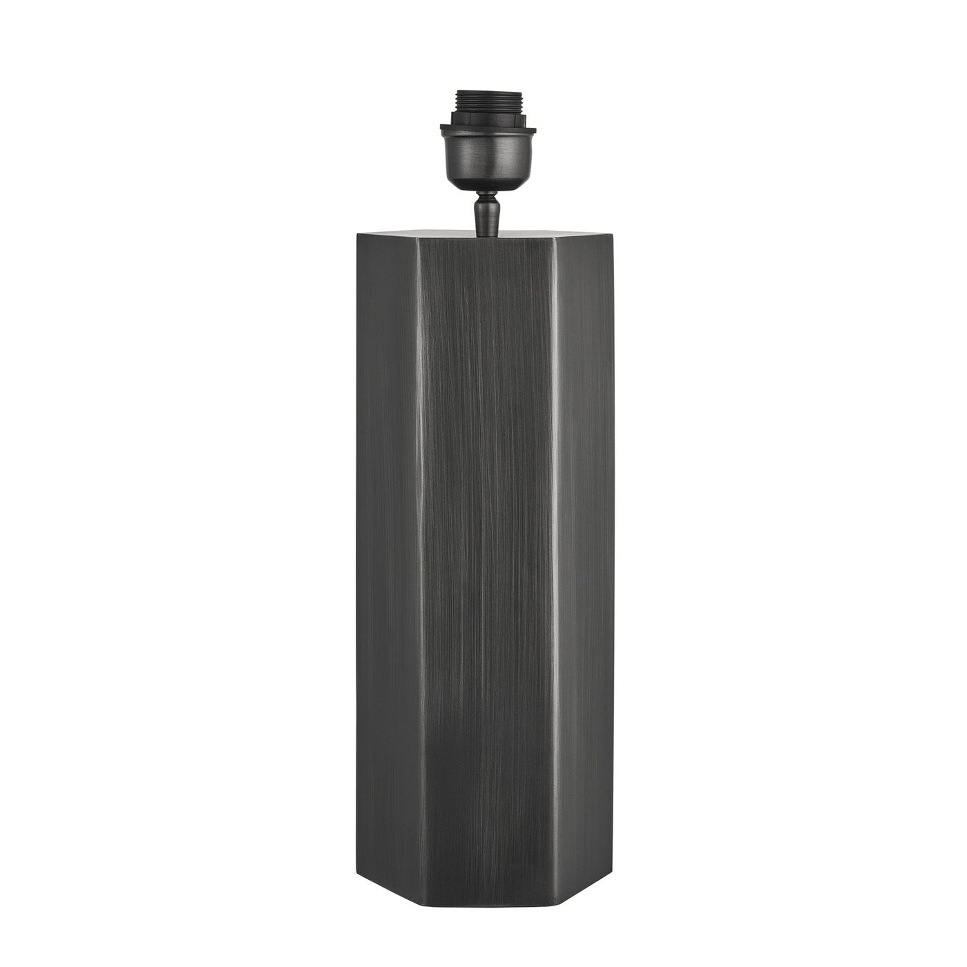 Pillar Geometric Hex Table Lamp - Pewter - Base Only Industville PIL-GE-HETL-P-BO