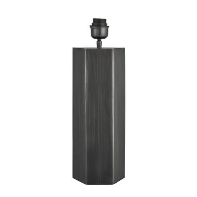 Pillar Geometric Hex Table Lamp - Pewter - Base Only Industville PIL-GE-HETL-P-BO