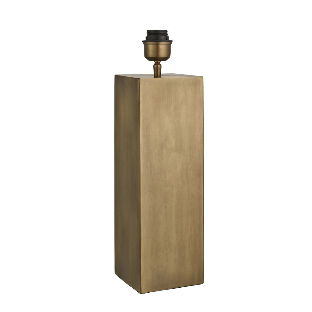 Pillar Square Table Lamp Base Only - Brass Industville