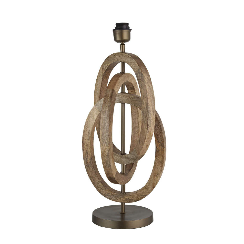 Wooden Geometric Circle Table Lamp - Natural - Base Only Industville WO-GE-CITL-N-BO
