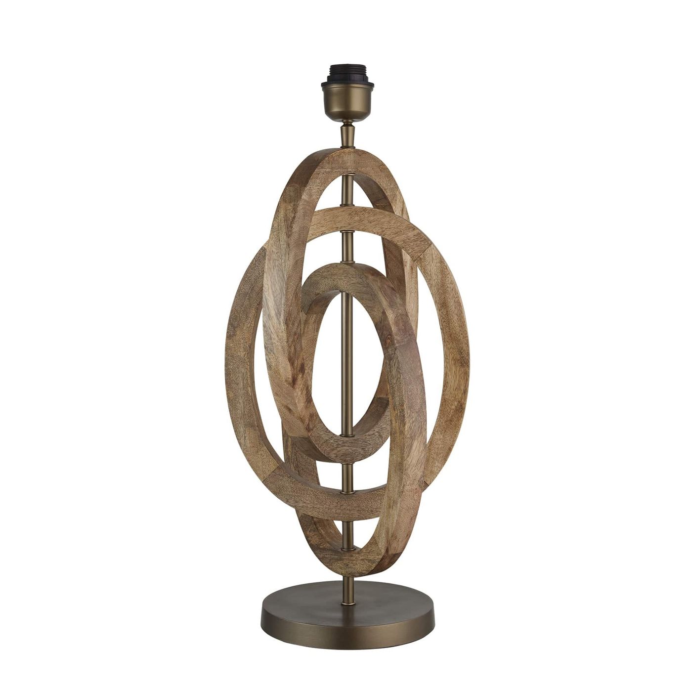 Wooden Geometric Circle Table Lamp - Natural - Base Only Industville WO-GE-CITL-N-BO