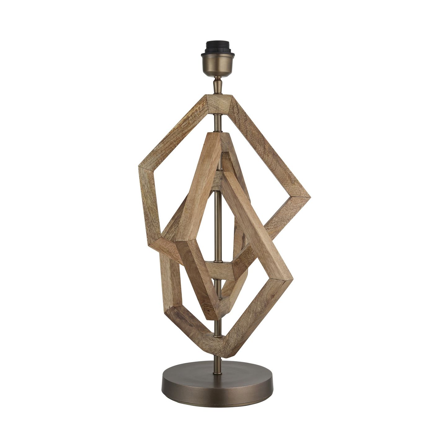 Wooden Geometric Polygon Table Lamp - Natural Industville