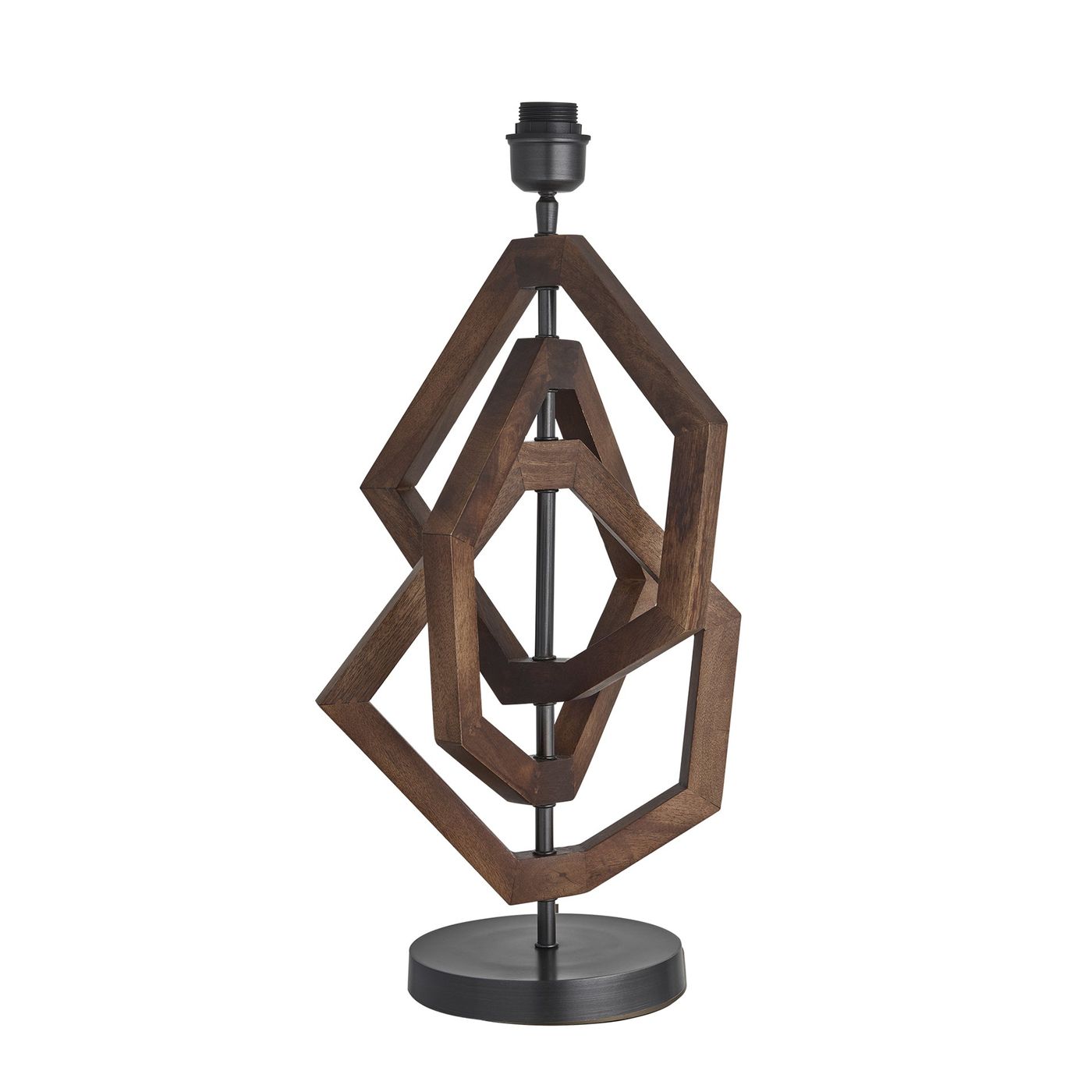 Wooden Geometric Polygon Table Lamp - Walnut Industville