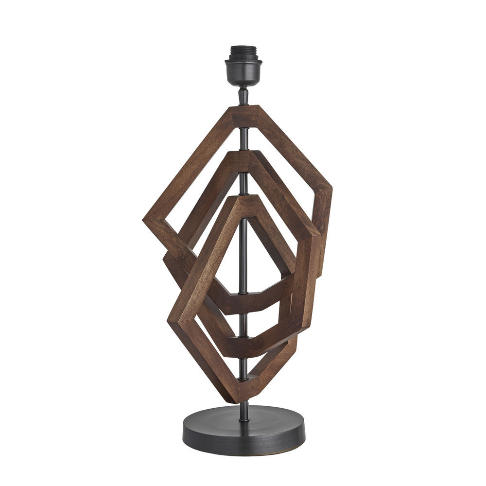 Wooden Geometric Polygon Table Lamp - Walnut Industville