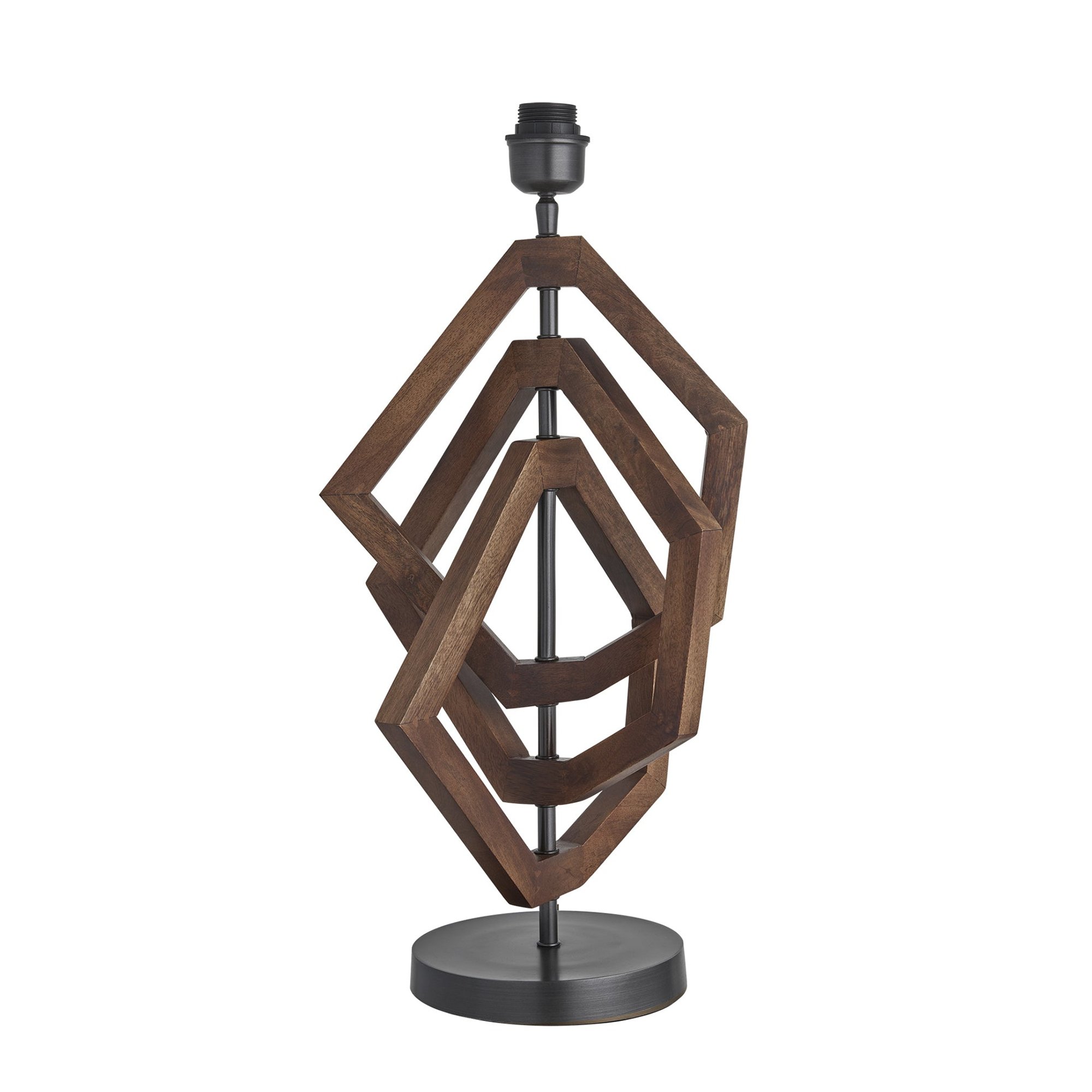 Wooden Geometric Polygon Table Lamp - Walnut Industville