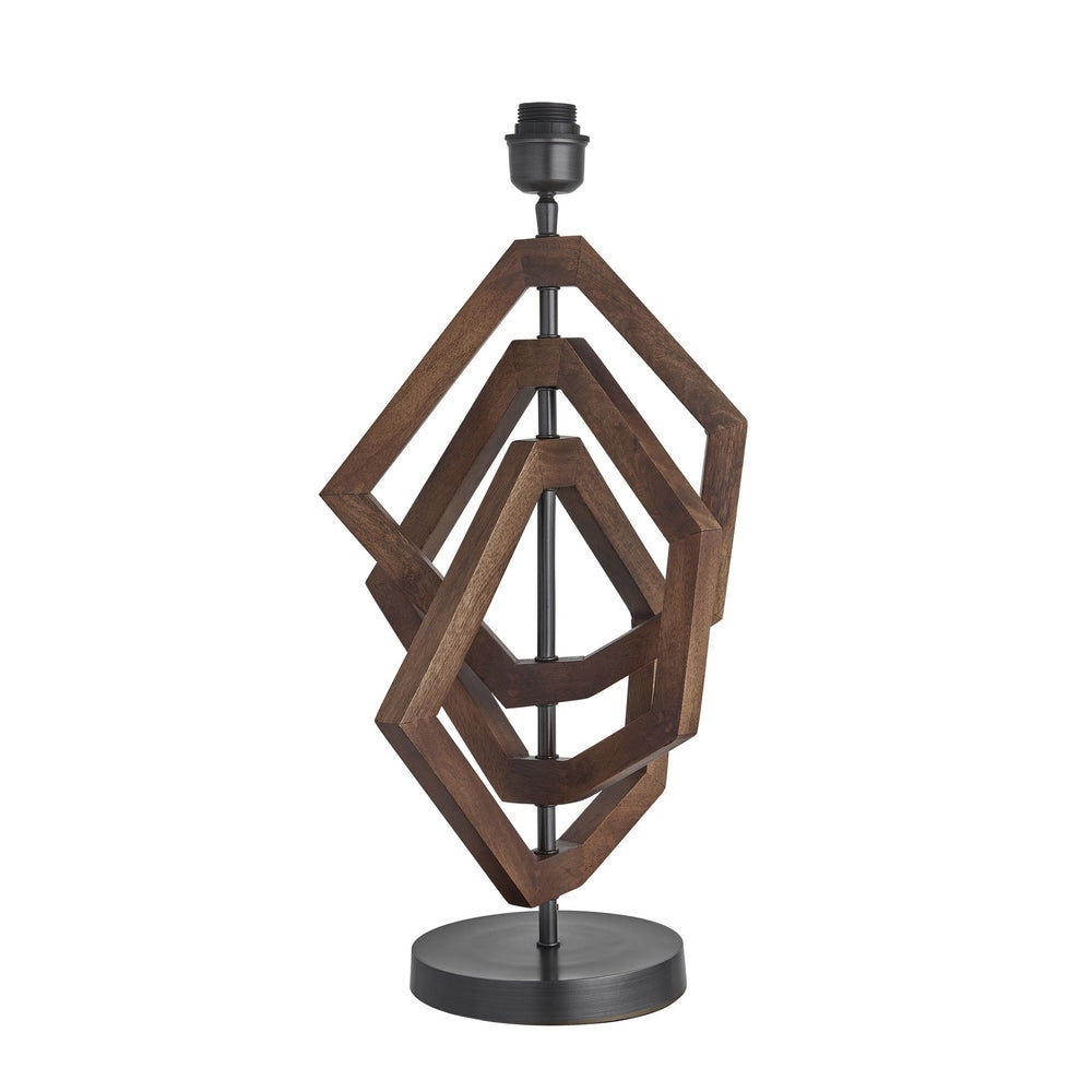 Wooden Geometric Polygon Table Lamp - Walnut Industville