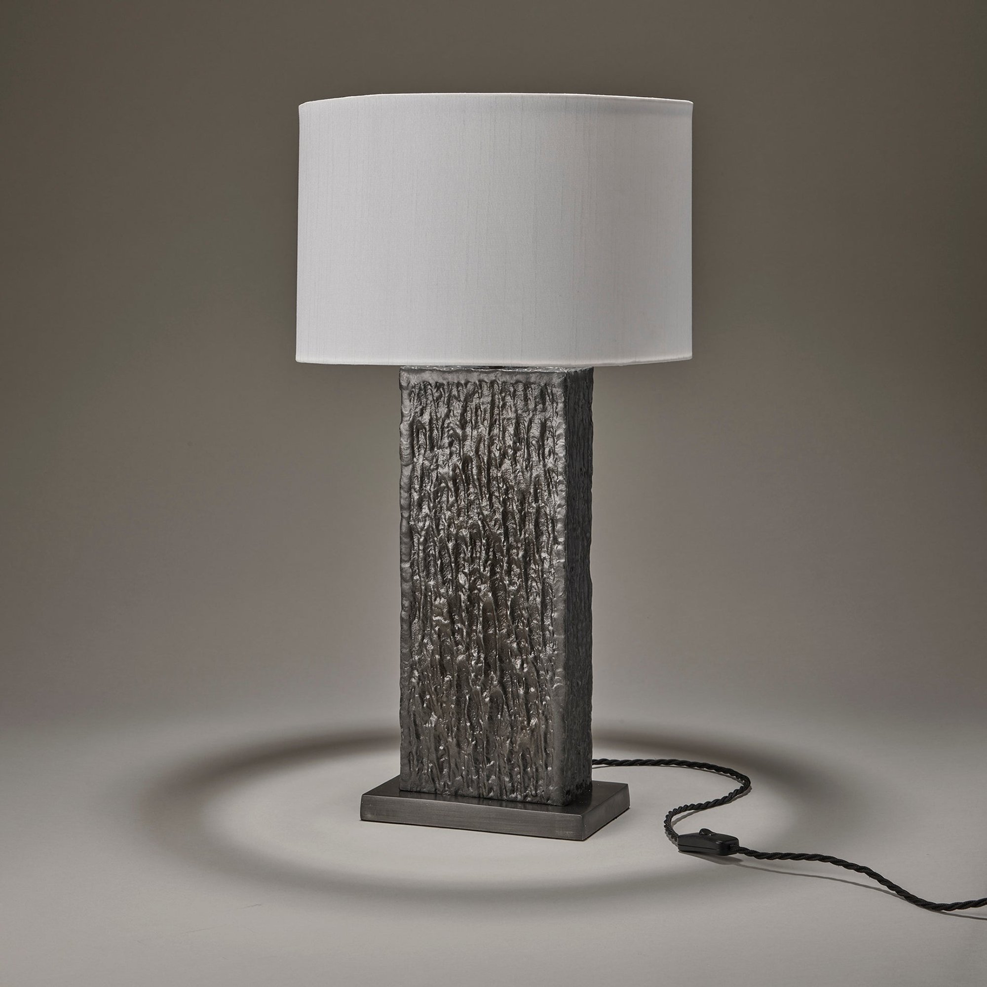 Ornate Column Table Lamp - Pewter - Base Only Industville ORN-COTL-P-BO