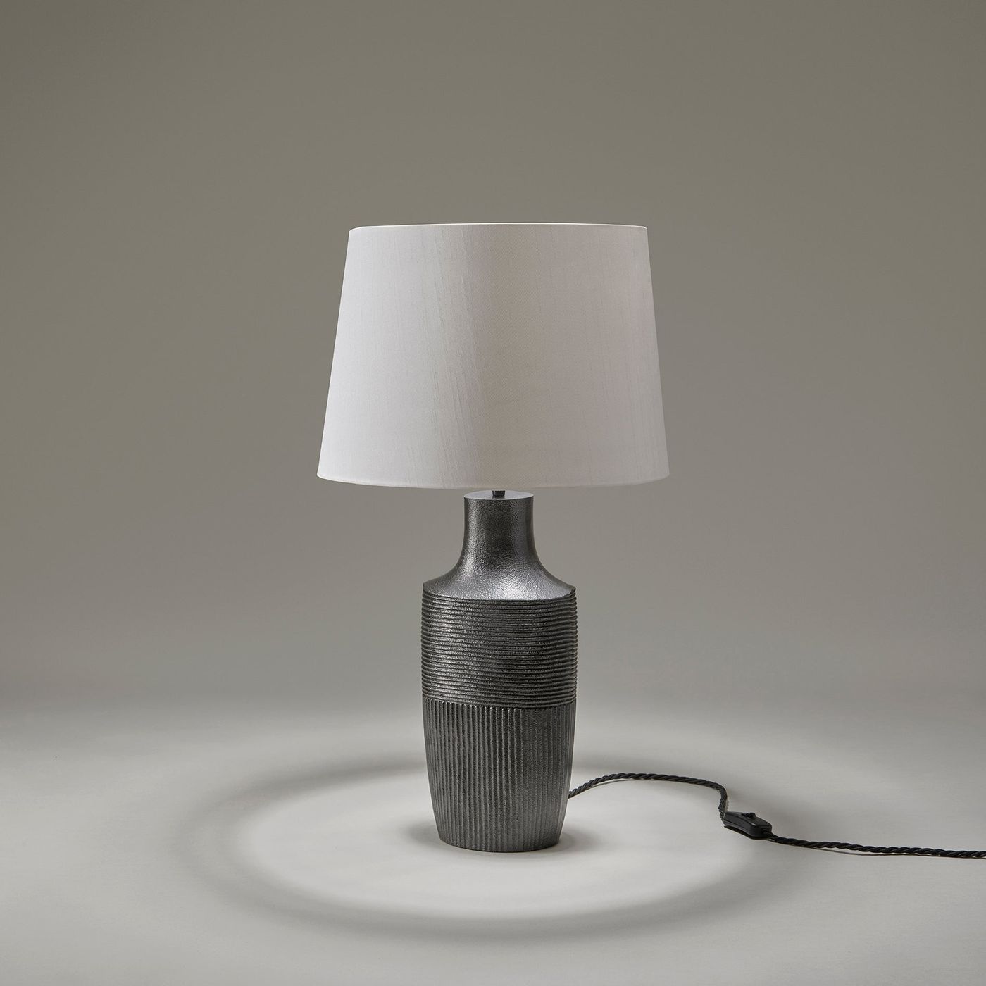 Ornate Vase Table Lamp - Pewter Industville