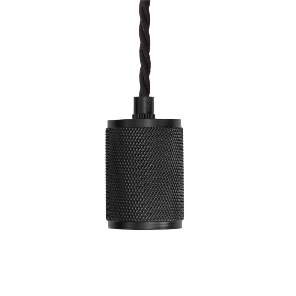 Black Knurled Edison Pendant Light - 1 Wire - Industville KN-E1WP-BK