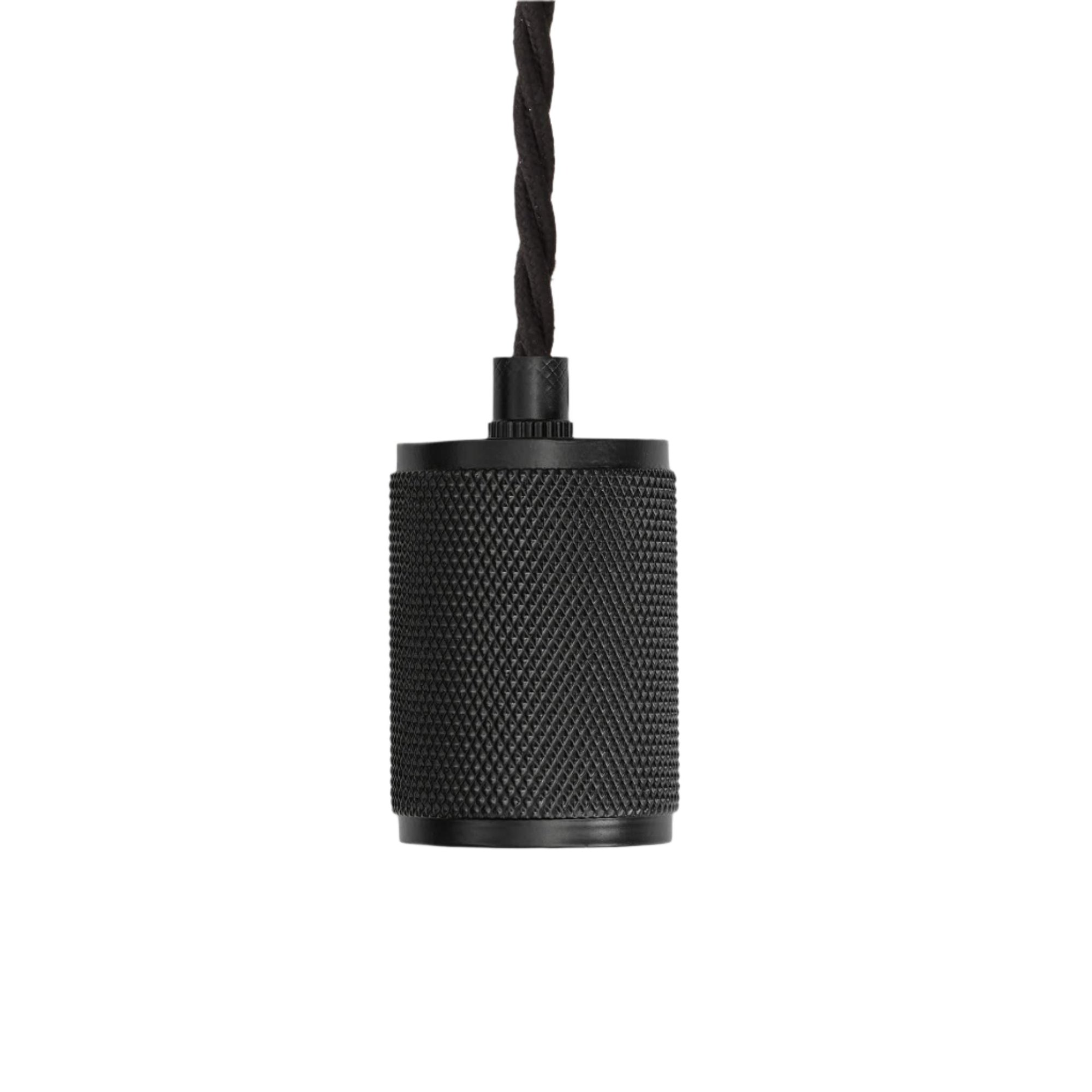 Black Knurled Edison Pendant Light - 1 Wire - Industville KN-E1WP-BK
