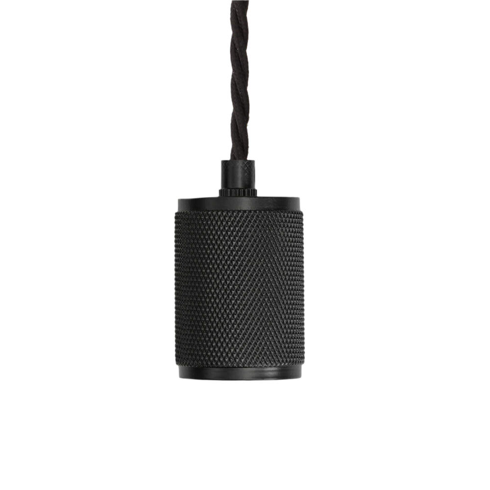 Black Knurled Edison Pendant Light - 1 Wire - Industville KN-E1WP-BK