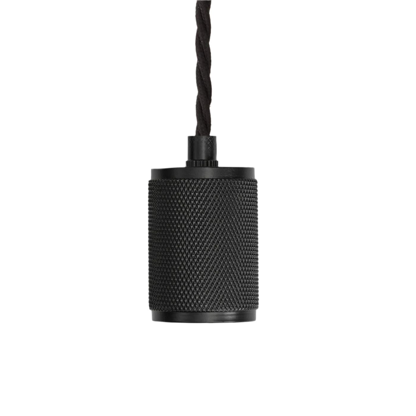 Black Knurled Edison Pendant Light - 1 Wire - Industville KN-E1WP-BK