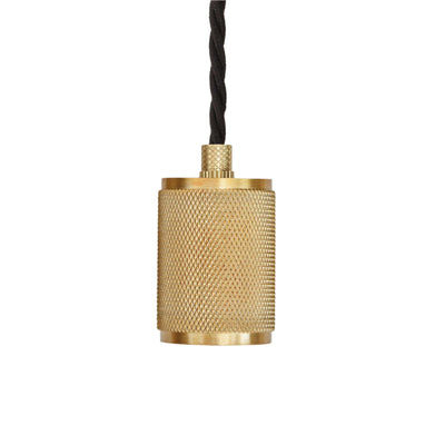 Brass Knurled Edison Pendant Light - 1 Wire - Industville KN-E1WP-B