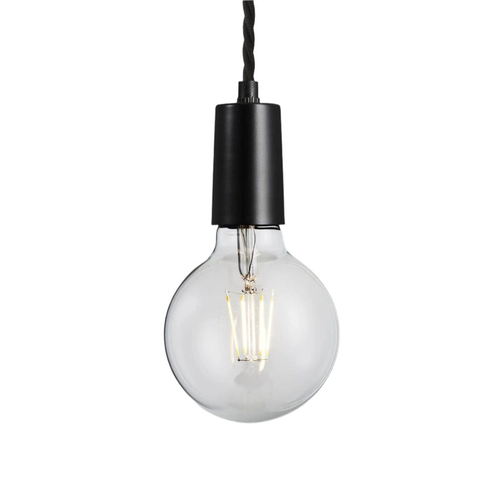 Black Sleek Edison Pendant Light with Bulb, Product Code is SL-E1WP-BK