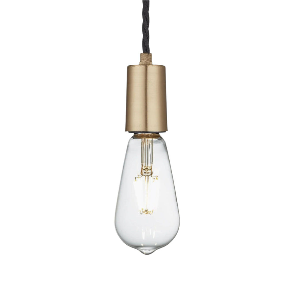 Brass Sleek Edison Pendant Light with Bulb, Product Code is SL-E1WP-B