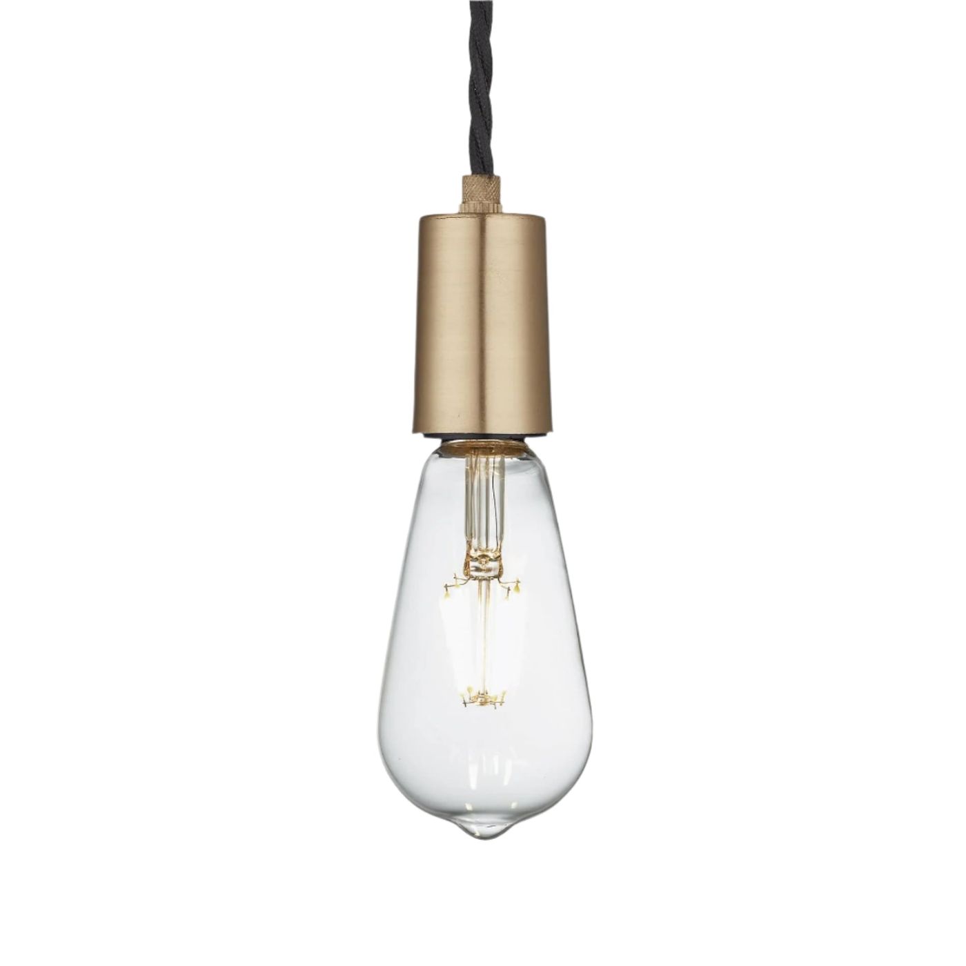 Brass Sleek Edison Pendant Light with Bulb, Product Code is SL-E1WP-B
