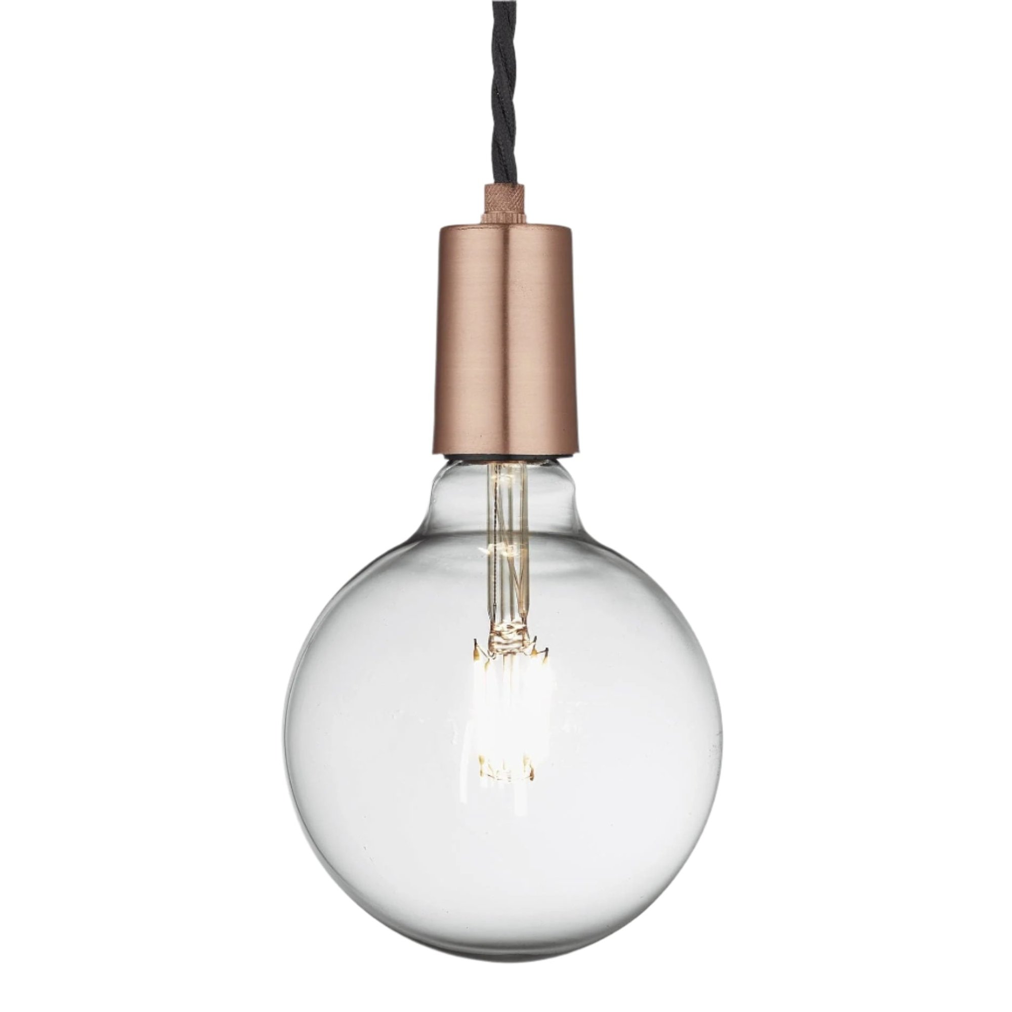 Copper Sleek Edison Pendant Light with Bulb, Product Code is SL-E1WP-C