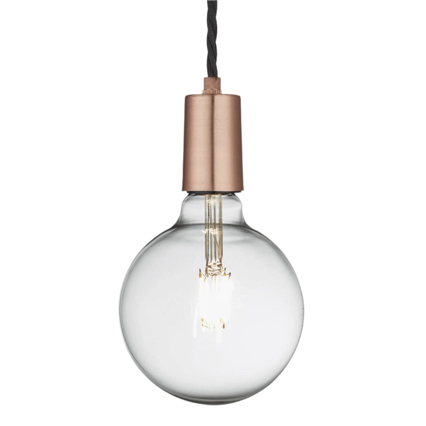 Copper Sleek Edison Pendant Light with Bulb, Product Code is SL-E1WP-C