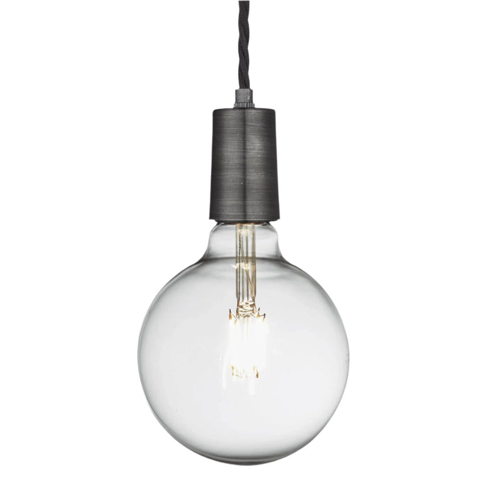 Pewter Sleek Edison Pendant Light with Bulb, Product Code is SL-E1WP-P