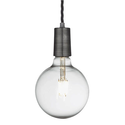 Pewter Sleek Edison Pendant Light with Bulb, Product Code is SL-E1WP-P