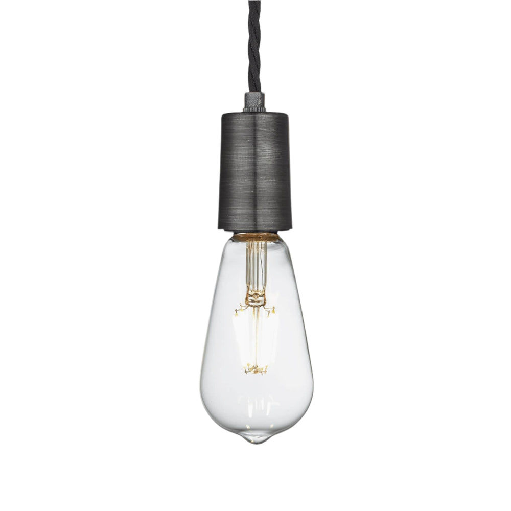 Pewter Sleek Edison Pendant Light with Bulb, Product Code is SL-E1WP-P