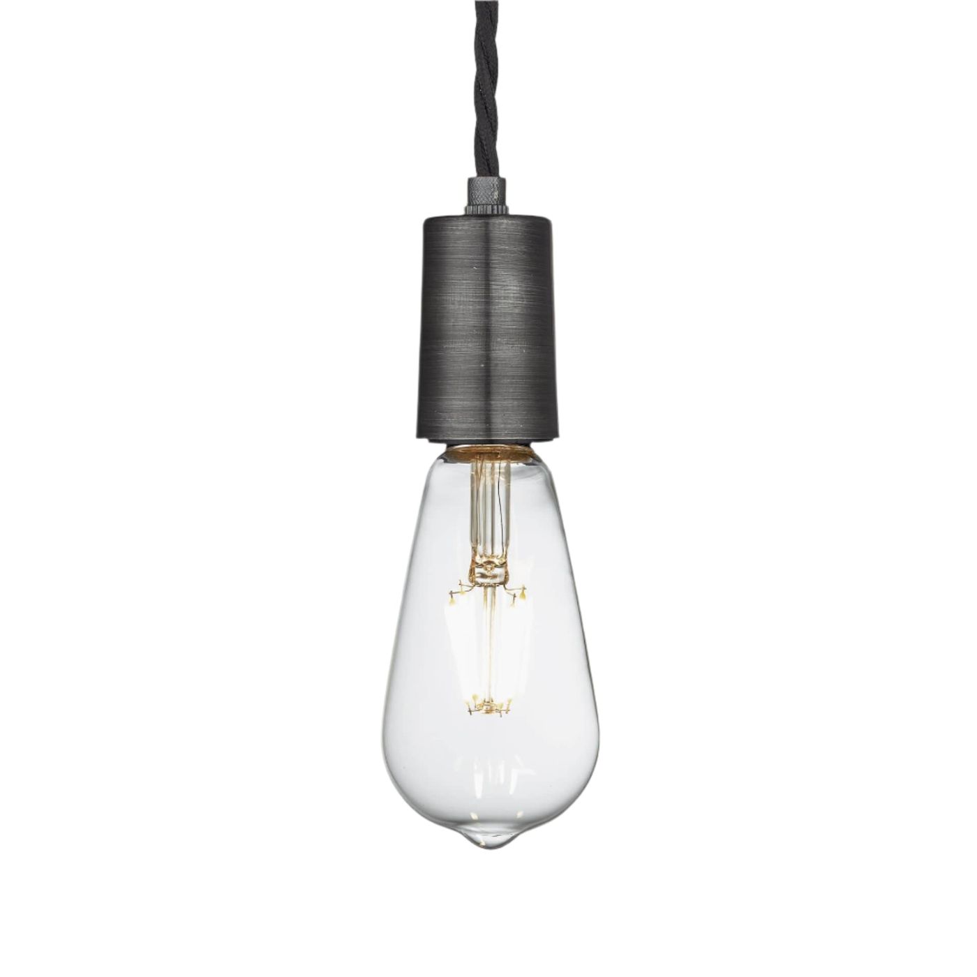 Pewter Sleek Edison Pendant Light with Bulb, Product Code is SL-E1WP-P