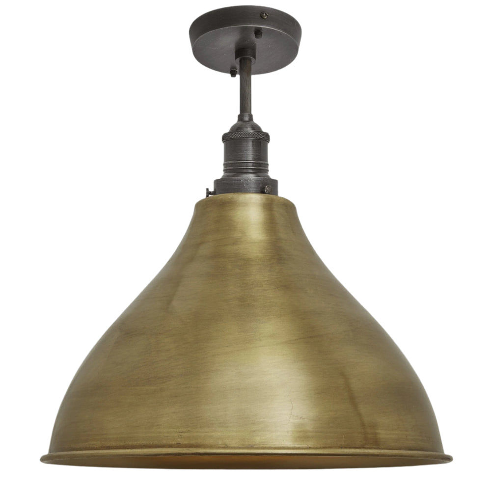 Brooklyn Cone Flush Mount - 12 Inch - Brass Industville BR-CFM12-B-PH