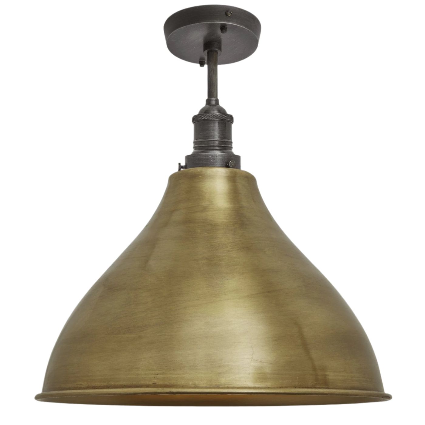 Brooklyn Cone Flush Mount - 12 Inch - Brass Industville BR-CFM12-B-PH